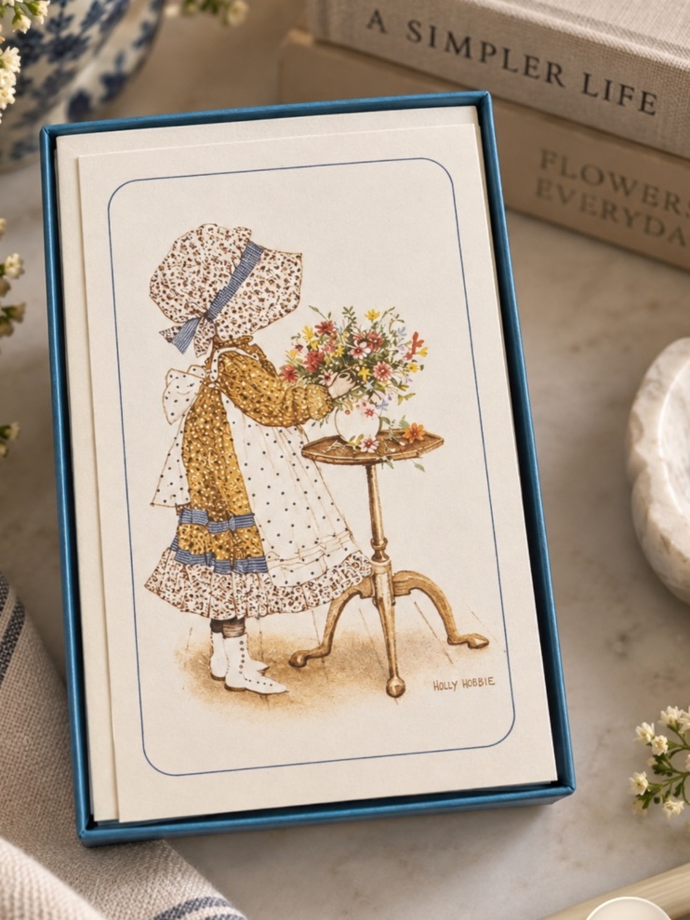 Vintage Holly Hobbie Blue Boxed Note Cards